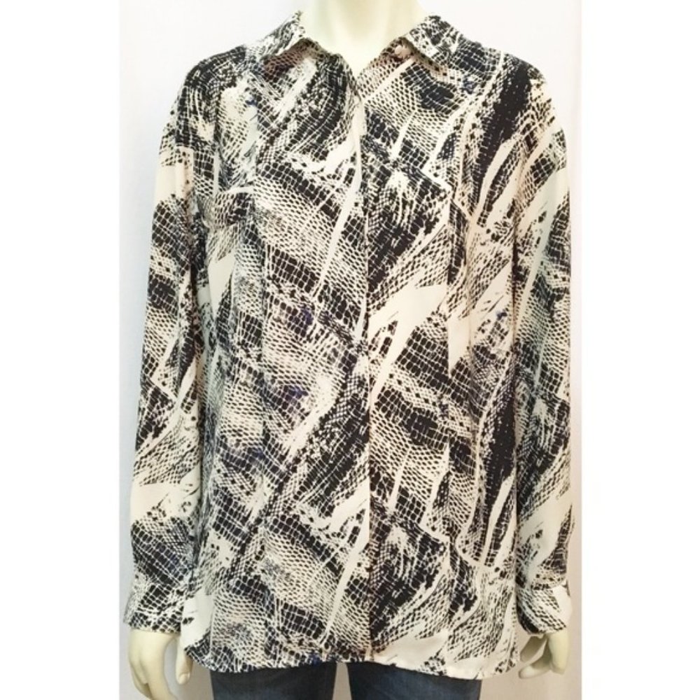 silence + noise Large Reptile Print Button Down
